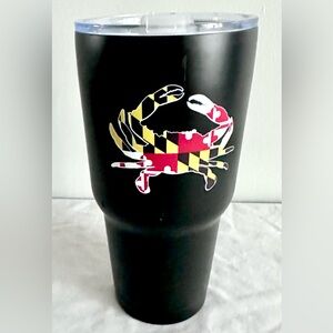 Maryland Flag Crab 30 oz Stainless Steel Tumbler Black Travel Mug